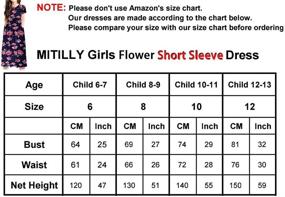 img 1 attached to 🌸 Chic and Stylish: MITILLY Flower Pleated Pockets Burgundy Girls' Clothing Dresses – A Must-Have!