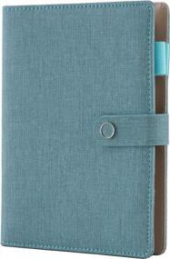 img 4 attached to Spiral Leather Journal Writing Notebook, 6 Ring Binder Refillable Diary Notepads, Vintage Business Planner Personal Organizer, Agenda For Men Women, Faux Cloth Cover, A5 Size，Teal