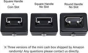 img 3 attached to Kyodoled Mini Small Cash Box With Money Tray,Lock Box With Key,Small Safe For Kids 4.9"X 3.7"X 2.3" Black