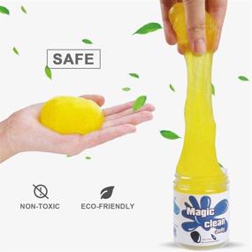 img 2 attached to eFuncar Universal Car Cleaning Gel - Fresh Lemon Scented Detailing Putty for Auto Interior, Home, Office, PC Keyboard, Air Vent, Cup Holder - Dust Removal Glue with Scraper - 2Pack (320G)