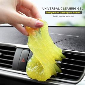 img 3 attached to eFuncar Universal Car Cleaning Gel - Fresh Lemon Scented Detailing Putty for Auto Interior, Home, Office, PC Keyboard, Air Vent, Cup Holder - Dust Removal Glue with Scraper - 2Pack (320G)