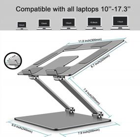 img 3 attached to 👨📚 Изменяемая стойка для ноутбука Eagollar - Портативная подставка для поднятия ноутбука на столе, многоугольная стойка с тепловым вентилятором - Совместима с ноутбуками от 10 до 18 дюймов - Усиленная оптимизация для SEO