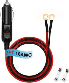 img 4 attached to 🔌 Rugged 16AWG 12V 24V Male Plug Cigarette Lighter Adapter with 2FT Cable, 15A Fuse - Ideal for Car Inverter, Air Pump, Electric Cup, DIY & More