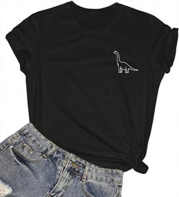 img 4 attached to Cute And Quirky: ROSEPARK'S Women'S Dinosaur Graphic T-Shirts For Teen Girls!