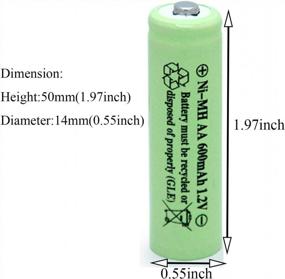 img 1 attached to 20 аккумуляторов Baobian AA NiMH для солнечных и садовых фонарей, 600 мАч, 1,2 В - зеленый
