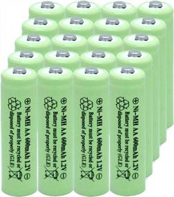 img 3 attached to 20-Pack Baobian AA NiMH Rechargeable Batteries For Solar Lights And Garden Lamps, 600MAh 1.2V - Green