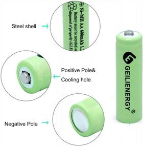 img 2 attached to 20-Pack Baobian AA NiMH Rechargeable Batteries For Solar Lights And Garden Lamps, 600MAh 1.2V - Green