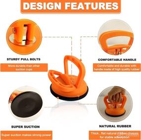 img 3 attached to 3-Pack Car Dent Puller Tools - Powerful Car Suction Cups 🔸 for Dent Removal, Glass, Tiles, Mirror, Granite Lifting & Objects Moving - Orange