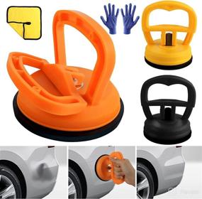 img 4 attached to 3-Pack Car Dent Puller Tools - Powerful Car Suction Cups 🔸 for Dent Removal, Glass, Tiles, Mirror, Granite Lifting & Objects Moving - Orange