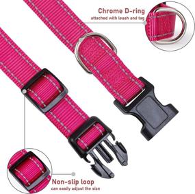 img 2 attached to Enhanced Safety Reflective Dog Collar with Locking Buckle - Adjustable, Soft Neoprene Padded Nylon for Small Medium Large Dogs - 4 Sizes Available