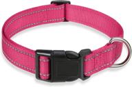 enhanced safety reflective dog collar with locking buckle - adjustable, soft neoprene padded nylon for small medium large dogs - 4 sizes available logo