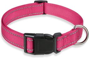 img 4 attached to Enhanced Safety Reflective Dog Collar with Locking Buckle - Adjustable, Soft Neoprene Padded Nylon for Small Medium Large Dogs - 4 Sizes Available