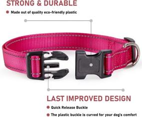 img 3 attached to Enhanced Safety Reflective Dog Collar with Locking Buckle - Adjustable, Soft Neoprene Padded Nylon for Small Medium Large Dogs - 4 Sizes Available