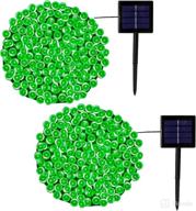 🎄 2-pack upgraded green solar christmas string lights - 85ft outdoor waterproof 8 modes st patrick's day tree decorations with 240 led twinkle lights logo