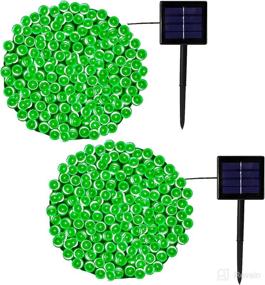 img 3 attached to 🎄 2-Pack Upgraded Green Solar Christmas String Lights - 85FT Outdoor Waterproof 8 Modes St Patrick's Day Tree Decorations with 240 LED Twinkle Lights