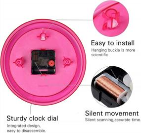 img 1 attached to Silent Non-Ticking Digital Wall Clock - 8 Inch Moonport Kids Clock in Child Pink for Home, School, Office, Hotel Decor - Modern Style