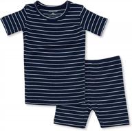 stylish stripe pattern toddler pajama set for daily wear - avauma snug fit ribbed sleepwear for boys and girls logo