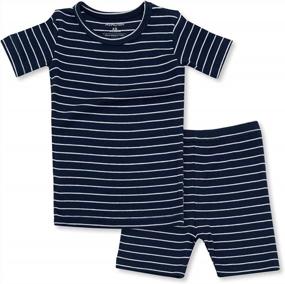 img 4 attached to Stylish Stripe Pattern Toddler Pajama Set For Daily Wear - AVAUMA Snug Fit Ribbed Sleepwear For Boys And Girls