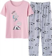симпатичные и удобные: хлопковая пижама vopmocld для больших девочек, состоящая из двух предметов, с очаровательным принтом кота и панды логотип