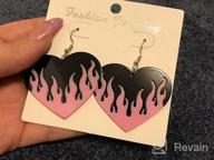 img 1 attached to 🔥 Punk Fire Element Circle Earrings: Flaming Acrylic Geometric Round Drops for Women and Girls - Gothic Vintage Cosplay Halloween Exaggerated Dangles review by Erin Leuenberger