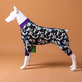 img 2 attached to 🐶 Large Dog Post Surgery Recovery Clothes, Unicorn in Space Black Prints, UV Protection, Anxiety Relief, Wound Care Dog Onesies with LovinPet