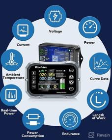 img 1 attached to WonVon 100A Smart Battery Monitor - RV Battery Monitor with Shunt | High/Low Voltage Programmable Alarm | 0V-120V Battery Support | Bluetooth Enabled | Compatible with 12V Lithium, Sealed, Gel, and Flooded Batteries