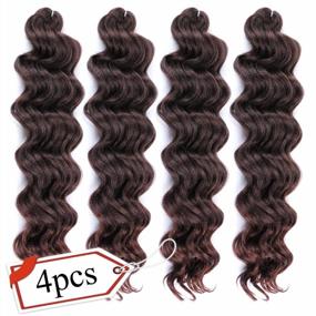 img 3 attached to LEEONS Ombre Deep Wave Crochet Hair 20 Inch - 4 Pack T1B-33, Perfect For Ocean-Inspired Waves