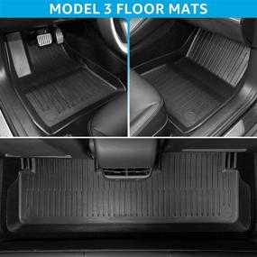 img 2 attached to Tesla Model 3 Floor Mats Set: All-Weather Anti-Slip Liners 🚗 for Rear Trunk Cargo - Heavy Duty Accessories for 2020-2022 Upgrade