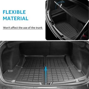 img 1 attached to Tesla Model 3 Floor Mats Set: All-Weather Anti-Slip Liners 🚗 for Rear Trunk Cargo - Heavy Duty Accessories for 2020-2022 Upgrade