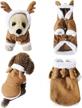 yoption puppy dog cat christmas reindeer costumes, funny pet cosplay dress, warm fleece hoodie coat clothes, jumpsuit outfit apparel logo