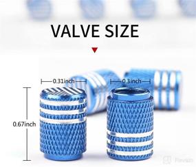 img 3 attached to 🚗 Luminous Car Tire Valve Caps 4PCS - Enhance Car Decoration & Protect against Dust -Universal Valve Stem Caps for Cars SUVs Trucks Motorcycles (American Flag-Blue)