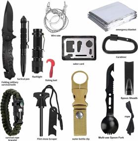 img 3 attached to KEPEAK 14-In-1 Survival Kit: Emergency Gear And Equipment For Camping, Hiking, Outdoors - Stocking Stuffers For Men Husband Father Boy