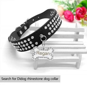 img 1 attached to Didog Rhinestone Custom Pet ID Tags, Bone Shape,Free Engraved And Gifts,Bone Shape,White