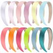12-piece satin headband set - 1 inch wide, non-slip & colorful diy hair accessories for women and girls logo