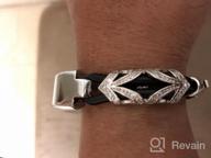img 1 attached to Stylish Leather Bands For Fitbit Alta And Alta HR, With Metal Clasp And Rhinestone Bling – Silver With Rhinestone, 5.5" - 6.7" By Bayite review by Brian Hrdlicka