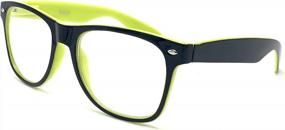 img 1 attached to Goson Non-Prescription Clear Lens Eye Glasses Frames For Women & Men - Square Nerd Hipster Eyewear - 2 Pairs Black & Black/Yellow Frame