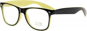 img 3 attached to Goson Non-Prescription Clear Lens Eye Glasses Frames For Women & Men - Square Nerd Hipster Eyewear - 2 Pairs Black & Black/Yellow Frame