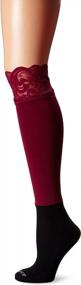 img 1 attached to Crimson Lace Knee Hi Socktights Bootights With Cushioned Ankle Sock For Women - One Size