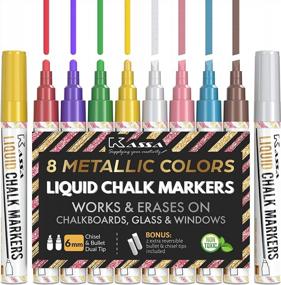 img 4 attached to Bundle Of Kassa Liquid Non-Toxic Pastel Chalk Markers (12 Colors) & Metallic Chalk Markers (8 Colors)