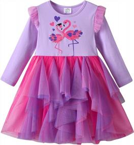 img 4 attached to Stylish Winter Party Dresses For Girls - Long Sleeve Tutu Dresses By DXTON