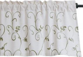 img 4 attached to Embroidered Curtains Valance With VOGOL Vines Pattern, 52 X 18 Inch, Grass Green Color, Rod Pocket Design For Windows