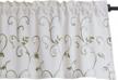 embroidered curtains valance with vogol vines pattern, 52 x 18 inch, grass green color, rod pocket design for windows logo