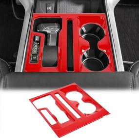 img 4 attached to Upgrade Your Ford F150 Interior With Voodonala'S Shifter Panel Cover - Red ABS Accent Piece For 2021+ Models