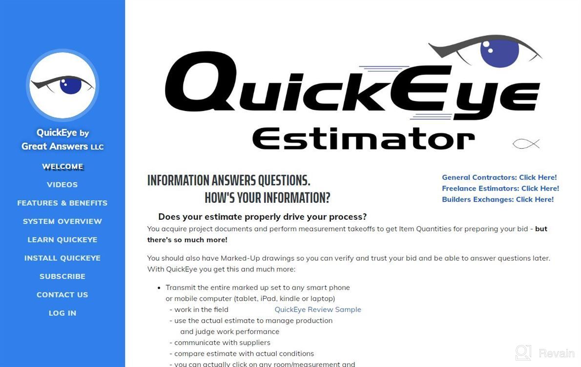 img 1 attached to QuickEye Estimator review by Chad Myers