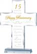 15th anniversary glass cross gifts for couples - romantic wedding present for her & him! logo