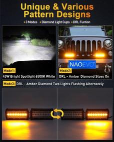 img 3 attached to NAOEVO 7-Inch LED Light Bar With 24000LM, DRL Daytime Running Lights, White Amber Diamond Dynamic Flashing, Suitable For Car, SUV, Off-Road, Trailer (2Pcs) With Wiring Harness