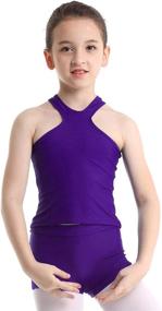 img 4 attached to Inlzdz Sleeveless Gymnastics Dancewear Turtleneck for Active Girls: Comfortable and Stylish Clothing