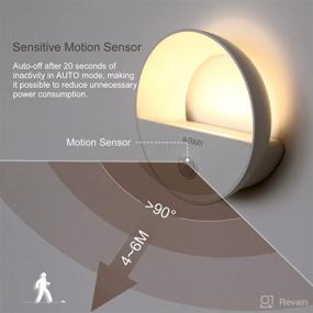 img 3 attached to 🔦 Convenient Rechargeable Motion Sensor Night Light - AURAXY's Warm White LED Automatic Battery Motion Night Light with Dusk to Dawn Sensor, Ideal for Wall, Stairs, Closet, Hallway, Bedroom, and Cabinet (1 Pack)