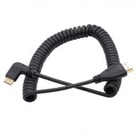 спиральный кабель foto&amp;tech с прямым углом 90 градусов mini hdmi-hdmi, штекер, от 21 дюйма (0,54 м) до 71 дюйма (1,8 м), совместимость с 3d, 1080p и возвратом звука логотип