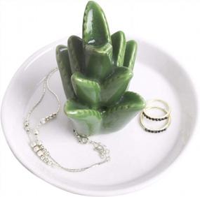 img 3 attached to AUTOARK Aloe Ring Holder Tray - Home Decor Accent For Weddings & Birthdays (AJ-207)